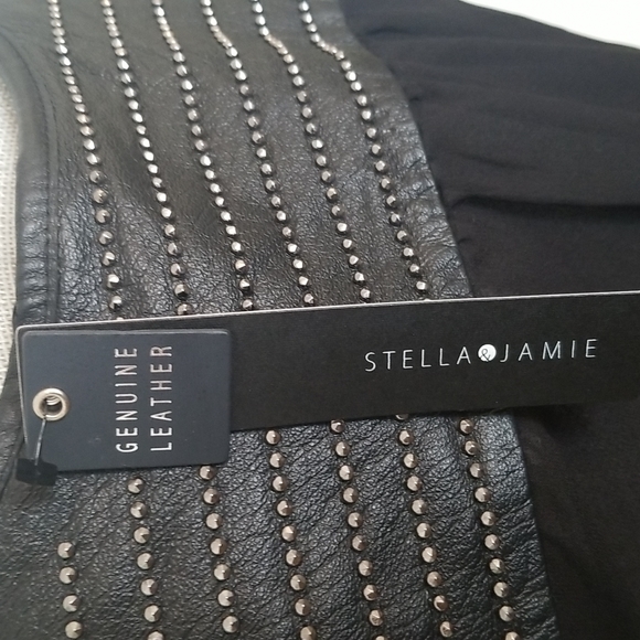 NWT Stella & Jamie Studded Leather Top, Size Small - Picture 5 of 10